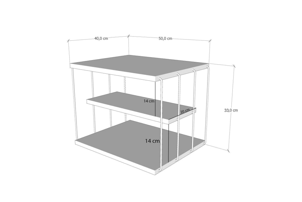 Tavolino laterale in legno "Lifon" - 50 x 40 x 33 cm - Bianco/Nero