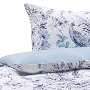Set copripiumino e federa in misto cotone bianco e blu motivo floreale 155 x 220 cm Camera da letto moderna Boho