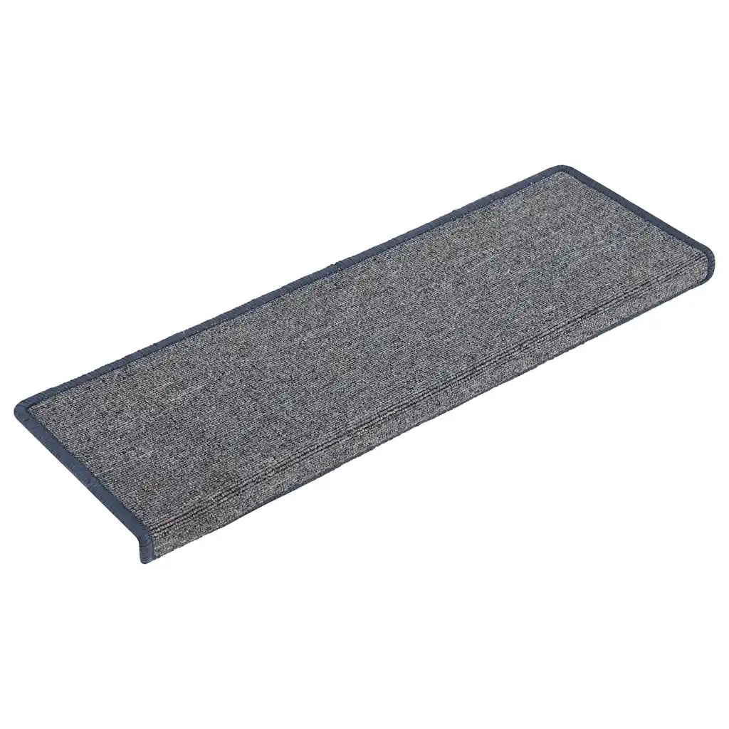 Tappetini per scale 30 pz 65x21x4 cm Grigio chiaro e blu con bordo rettangolare