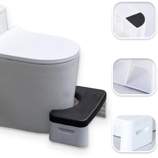 Toilet per bagno, toilet in piedi, sedile multifunzionale rimovibile, scala portatile per bagno, bagno, portatile, toilette in piedi, sgabello, comodo e compatto, stabile (nero)