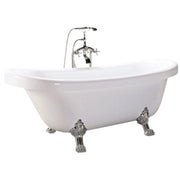 Vasca freestanding vintage 170 x 80 cm con piedi argento con rubinetto - Margherita