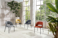 Set  Sedie 52x55,5xH78,5 cm in Tessuto Greta Grigio Chiaro