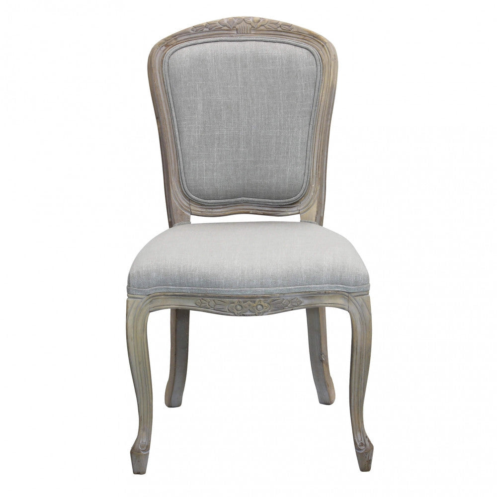 Sedia Romy 52x49x90 h cm in Legno e Tessuto Grigio
