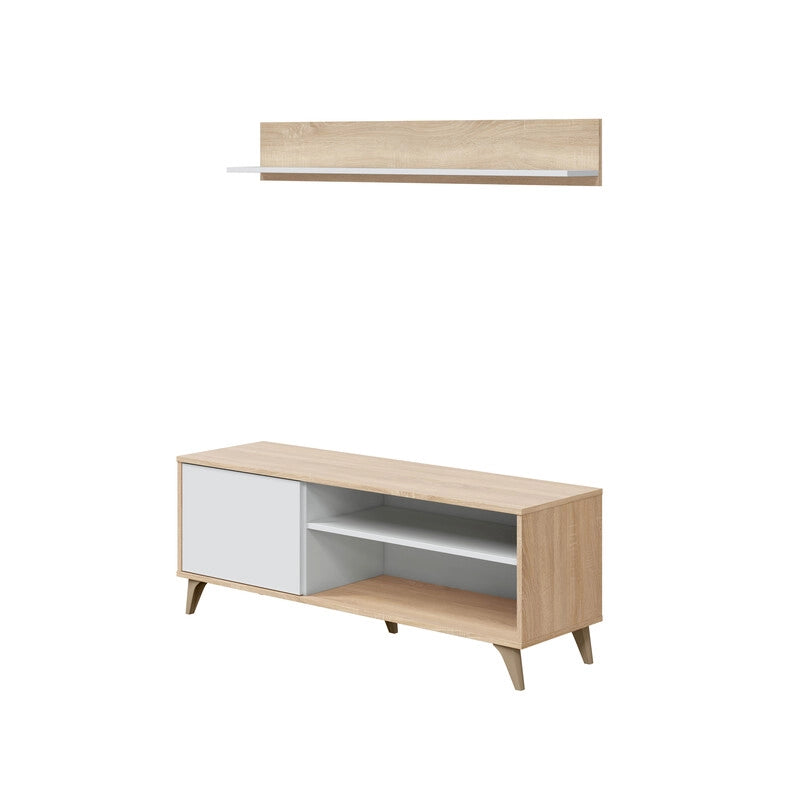 KIT PORTA TV MENSOLA 135X40XH50 CM ROVERE BIANCO- 1,0 pz