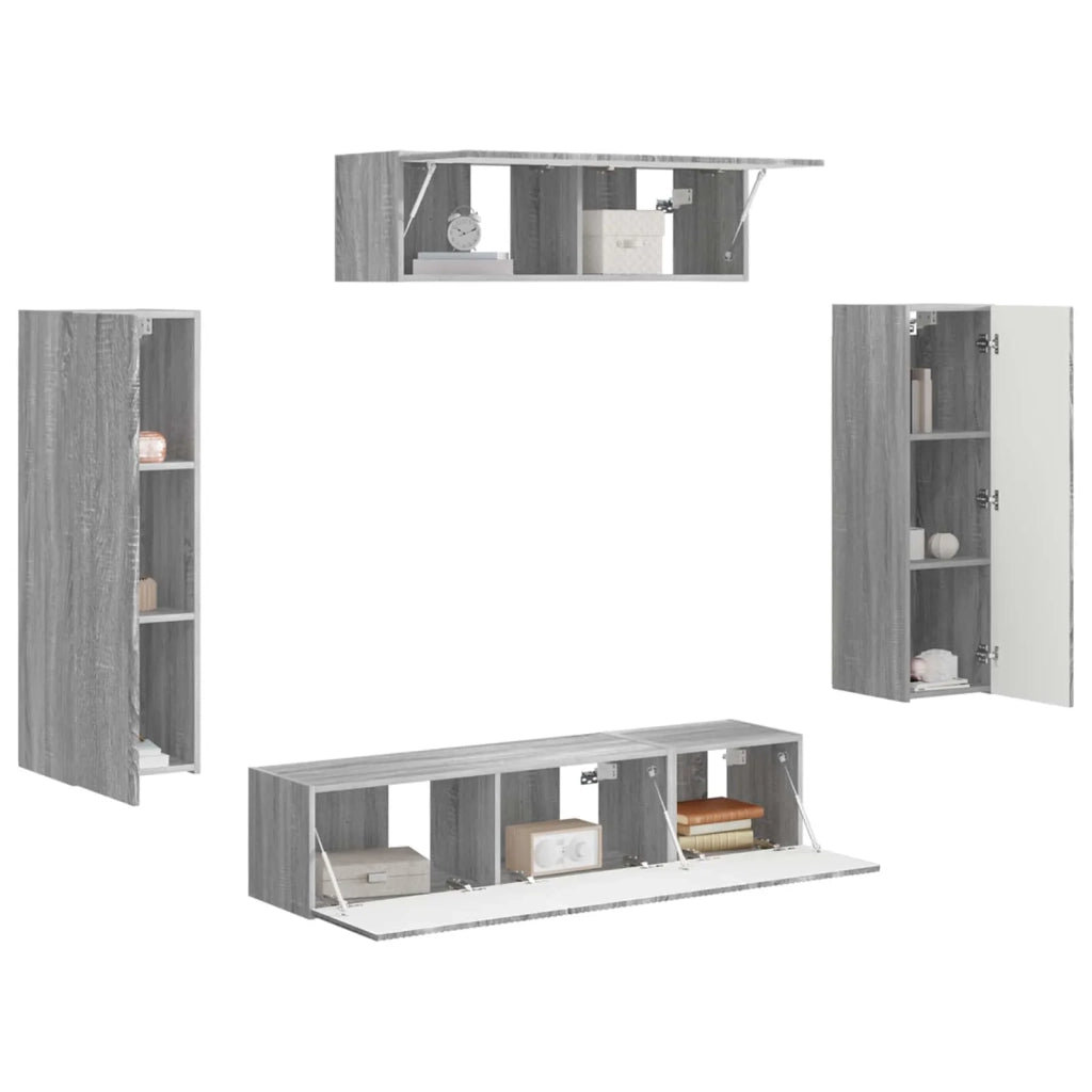 Mobile TV 5 pcs Grigio Sonoma