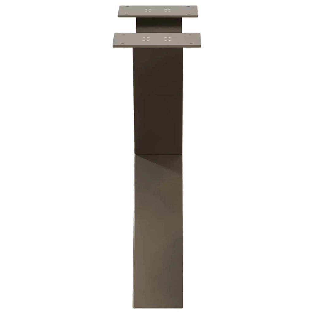 Set di 2 gambe per tavolino da caffè a forma di X robuste e regolabili 50 x 42-43 cm design moderno acciaio naturale 02_0057231
