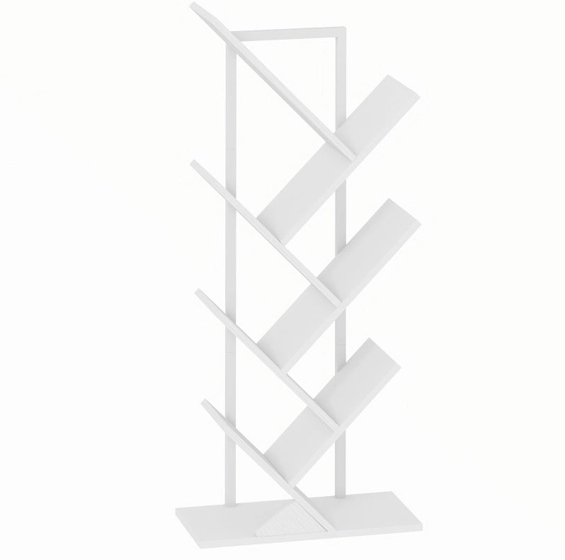 Libreria ad albero stretta a 7 ripiani bianca 50 x 24 x 109 cm