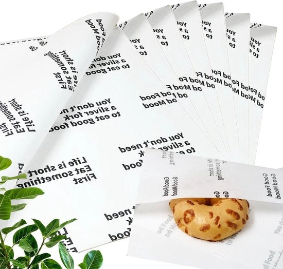 Pergamino cerato in foglio 33 x 33 cm - 200 pezzi - nero - carta da forno per fiori di food formaggi hamburger e patatine