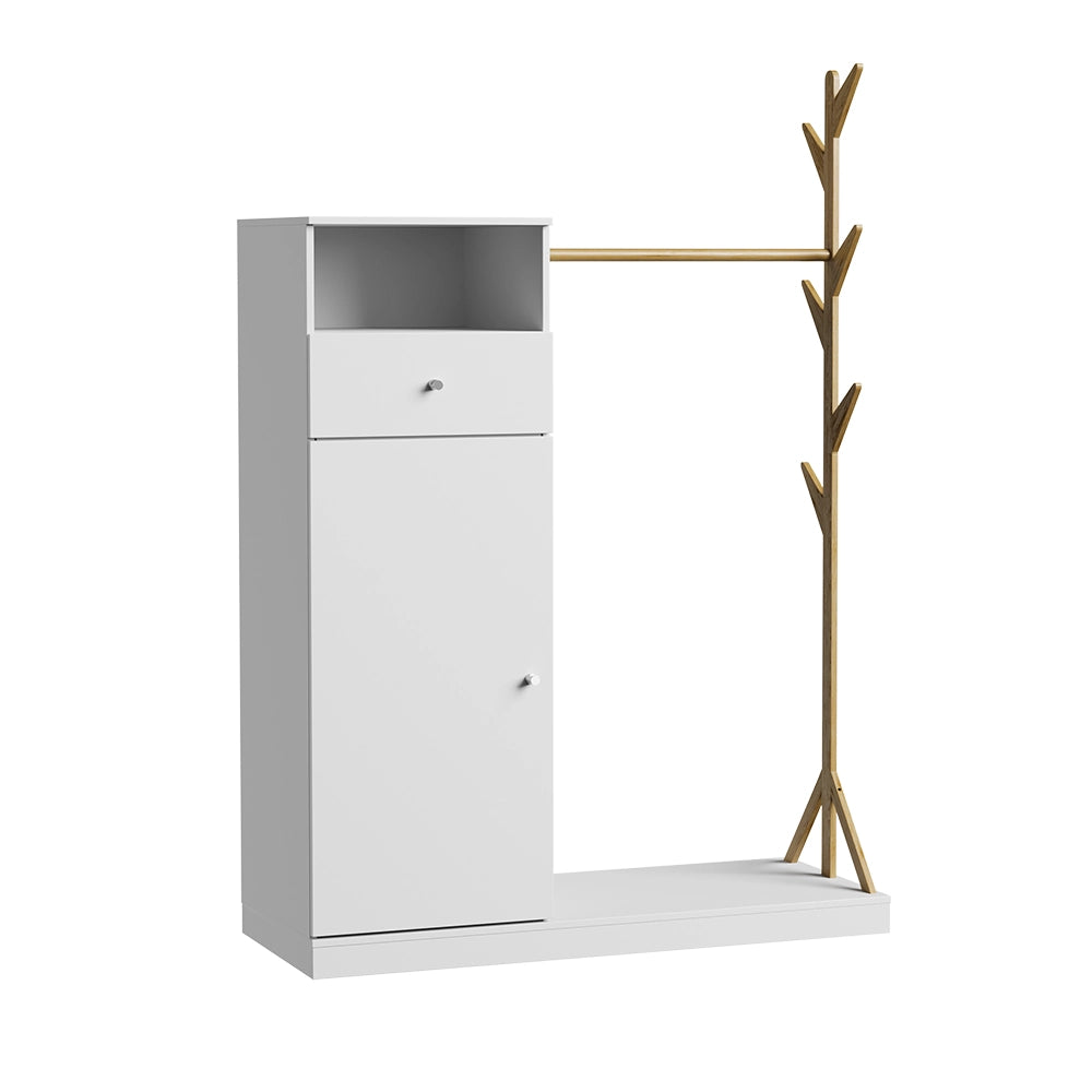 Vicco Armadio Bianco/bambù 100 x 145 cm con cassetto