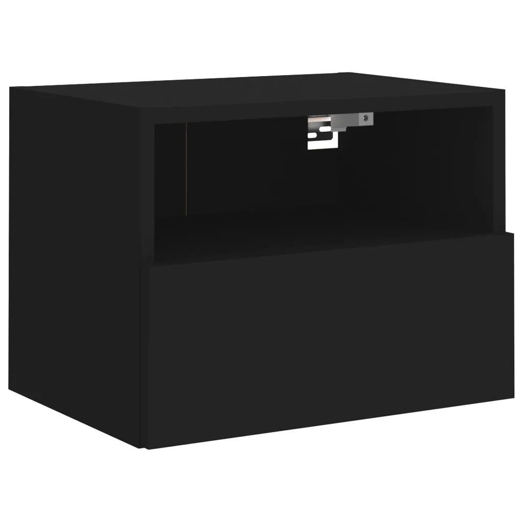 Mobili TV a Parete 2pz Neri 40x30x30 cm in Legno Multistrato 836843