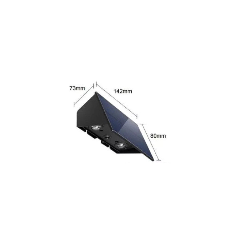 Trade Shop - Applique Biemissione Led Lampada Solare Parete Ip65 Luce 3000k 6500k Nero Yh0616 -