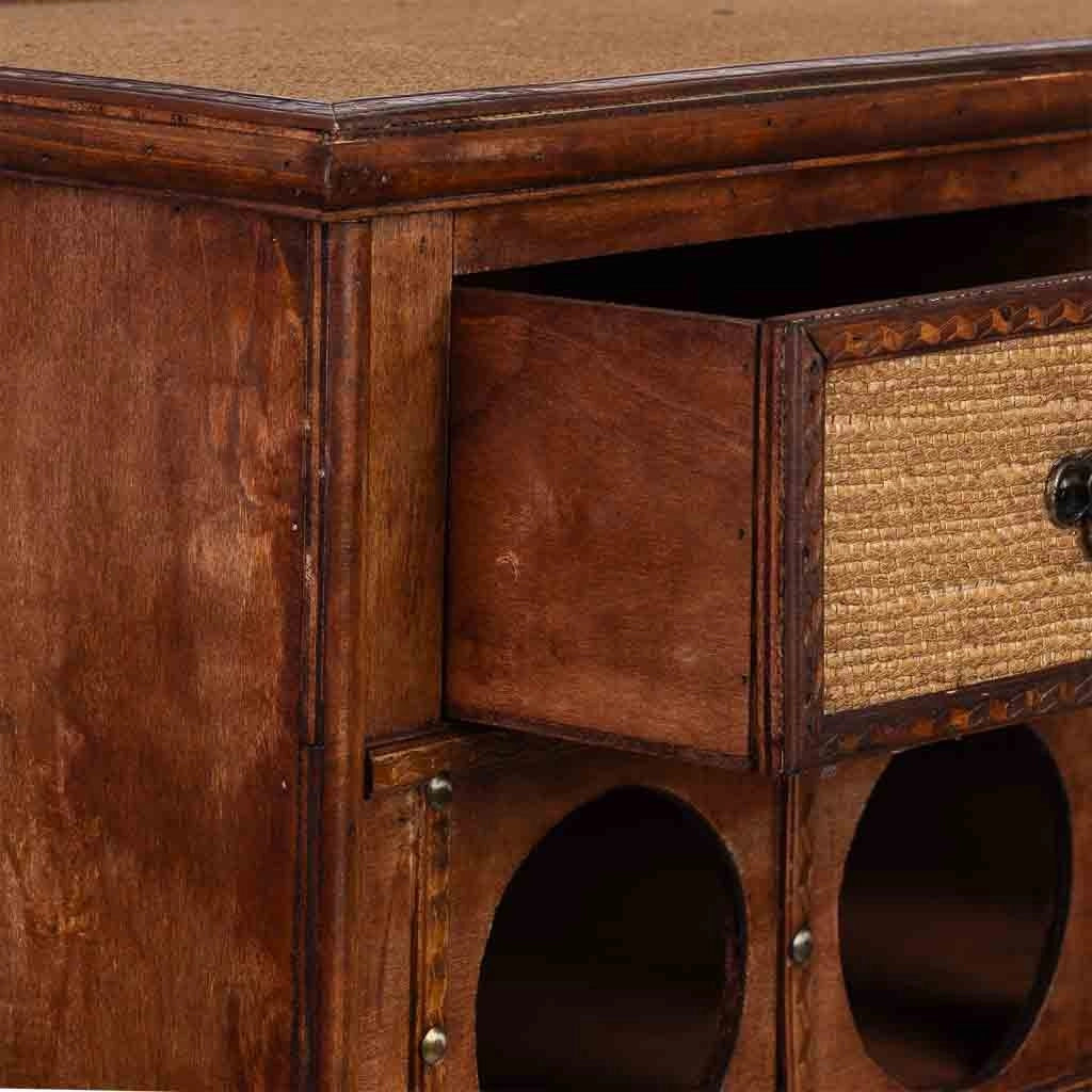 Baul porta bottiglie in legno marrone 63x31x69,5h cm