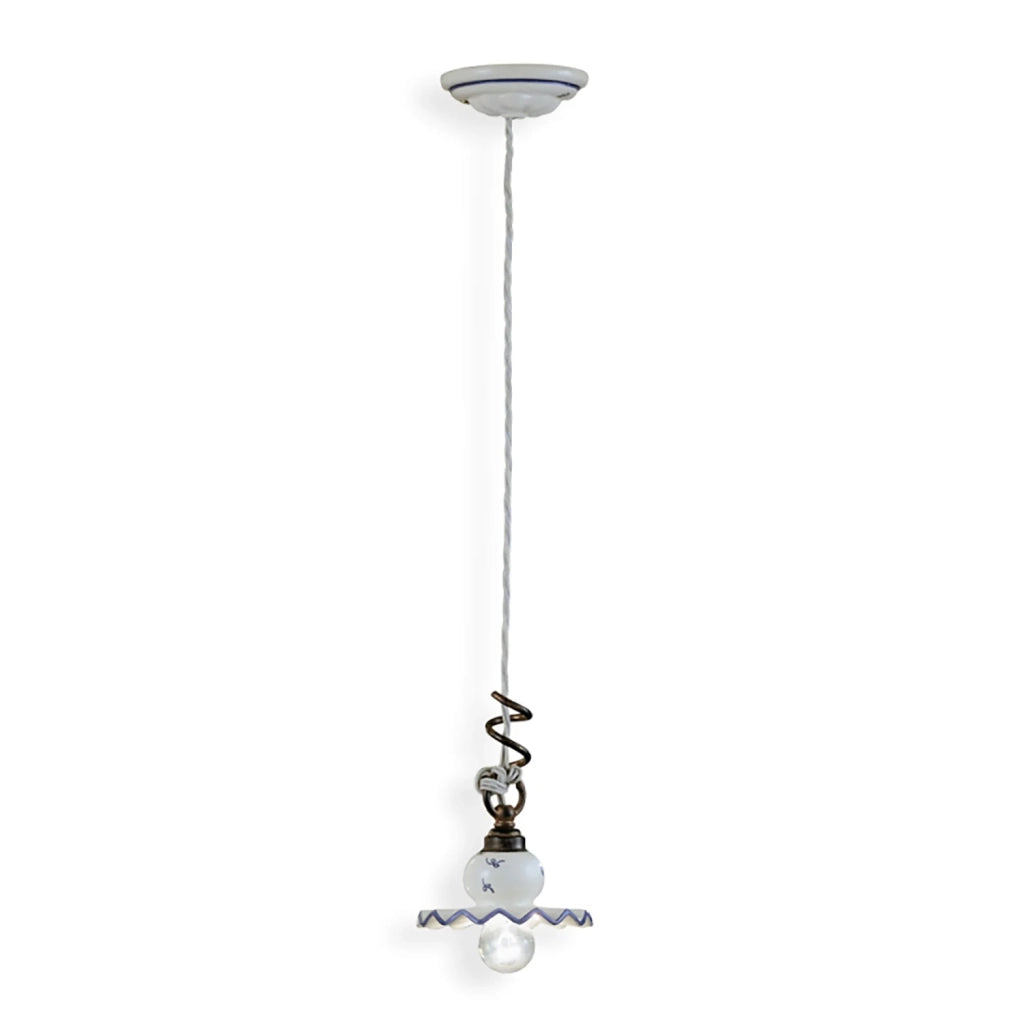 Lampadario Classico Roma Metallo E Ceramica Nero Sfumato Rame 1 Luce E14