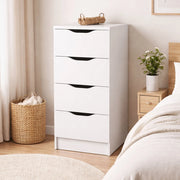 Sarroch, Cassettiera 4 Cassetti, 40x40x92h cm Bianco