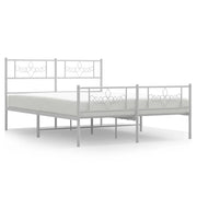Letto matrimoniale | Letto per adulti | Giroletto con Testiera e Pediera Metallo Bianco 120x190 cm