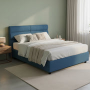 Letto Matrimoniale Bedero, Letto Matrimoniale Materasso Incluso Made in Italy, blu