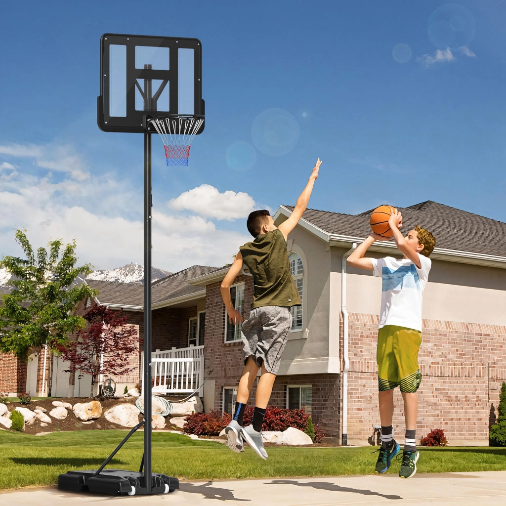 Canestro da Basket Regolabile ¨C zephmum ¨C Base con Ruote, Struttura in Acciaio, Tabellone in PVC
