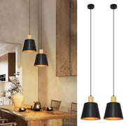 Lampada a sospensione ZMH per sala da pranzo 1 fiamma 2 x Lampada a sospensione in metallo nero industriale