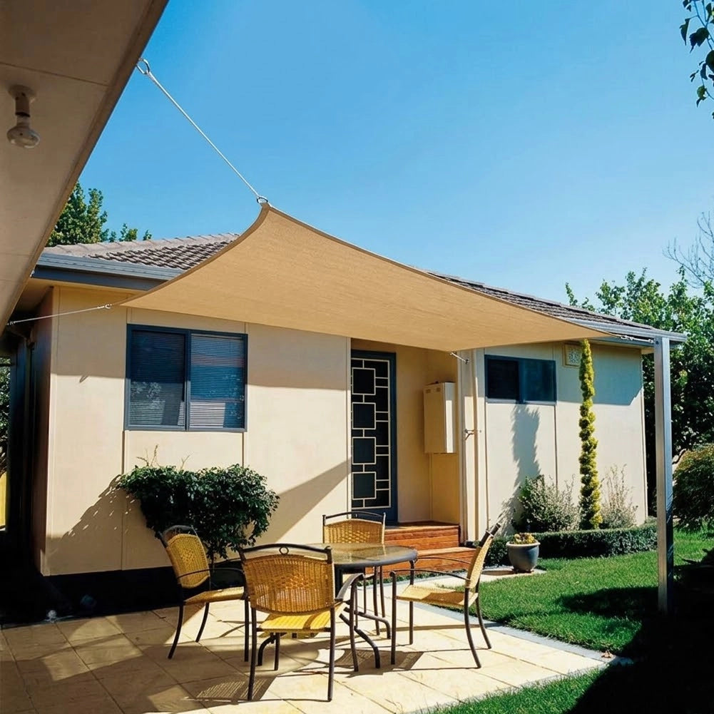 Tenda Vela Parasole 2 x 3 Metri Rettangolare Telo Ombreggiante da Giardino Ecru