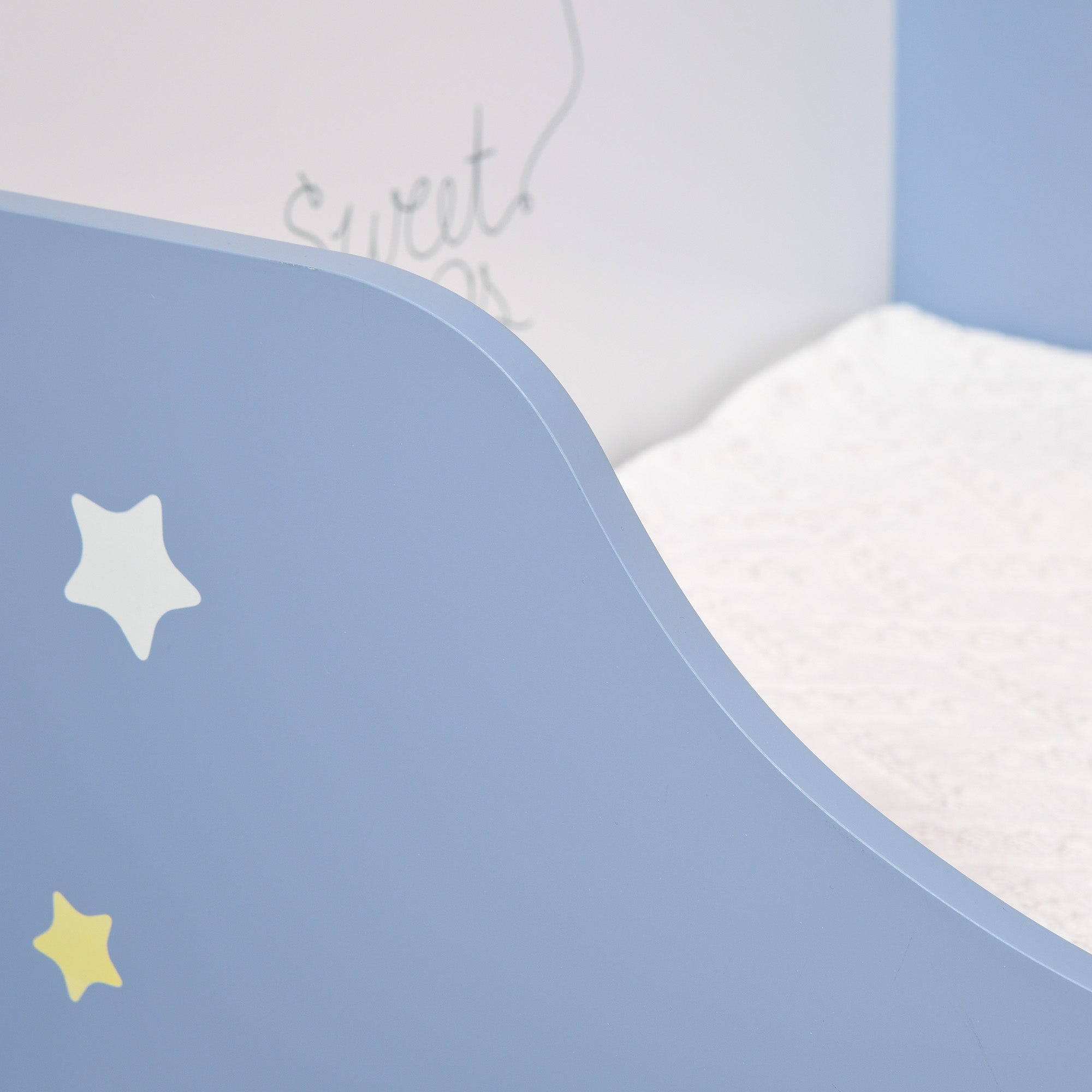 Struttura Letto Singolo per Bambini 143x74x59 cm in Compensato di Pioppo Blu e Bianco