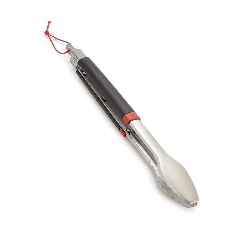 Weber 6317 Pinza per Barbecue in Acciaio Inox 40 cm con Meccanismo di Bloccaggio e Anello Appenditura Lavabile in Lavastoviglie colore Nero