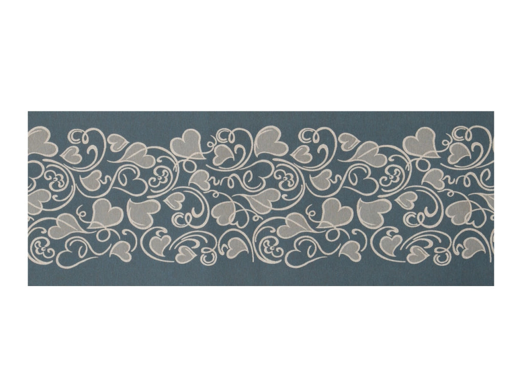 Tappeto Passatoia Tessuto Jacquard Linea Emozioni Disegno Amour Jeans - 57x90 - Jeans