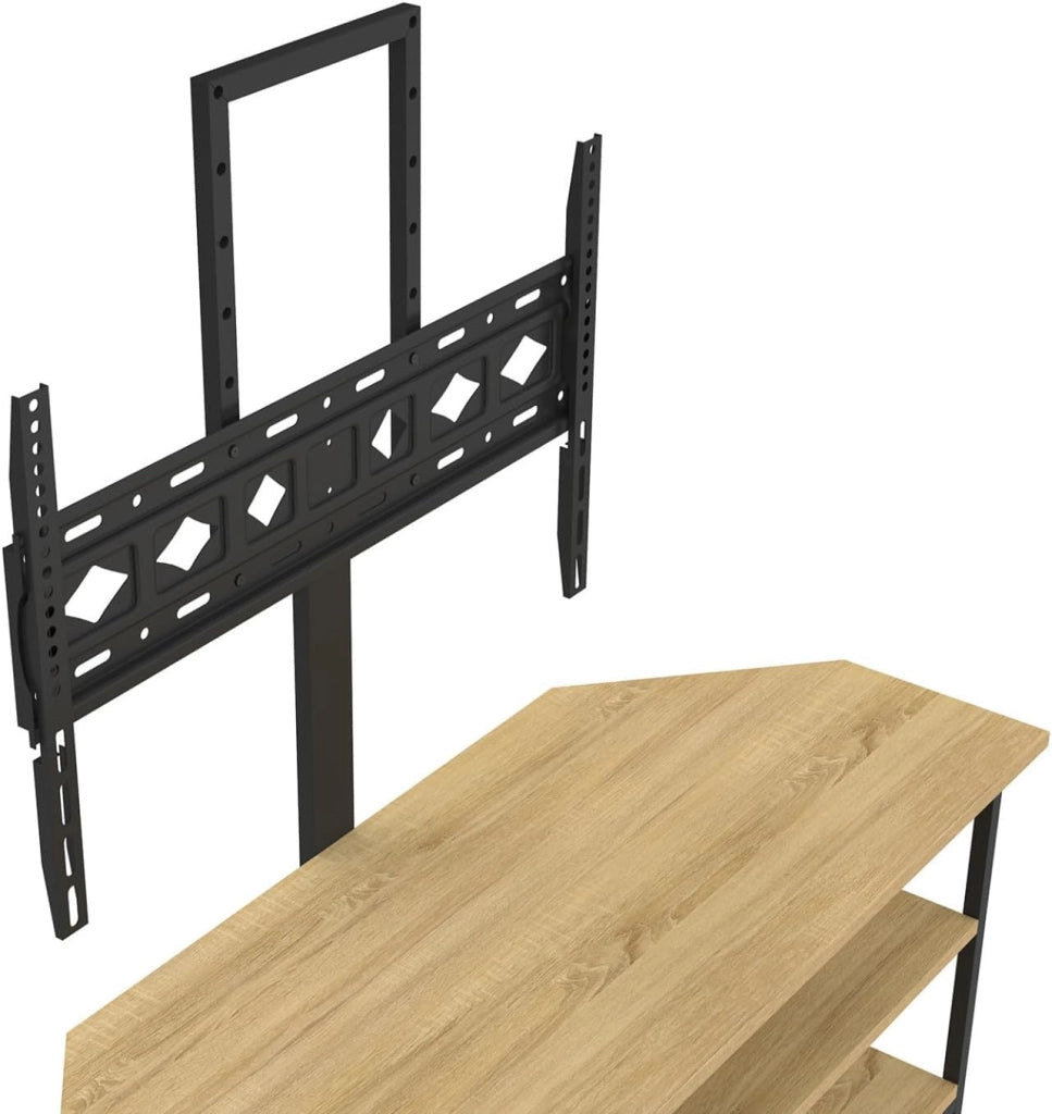DETROIT Mobile TV angolare da 100 cm con ripiani e supporto TV regolabile da 32 a 70 pollici, design industriale