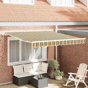Tenda Retrattile Manuale  Verde e Giallo 350x250 cm