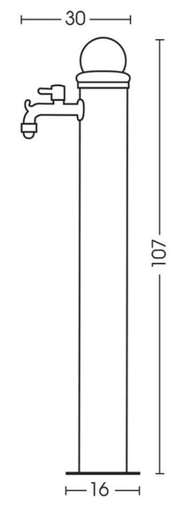 Fontana da Giardino con Doppio Rubinetto Belfer 42/ARRM Avorio