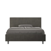Letto imbottito Matrimoniale francese 140x200 cm Adele - Contenitore,Microfibra,Grigio