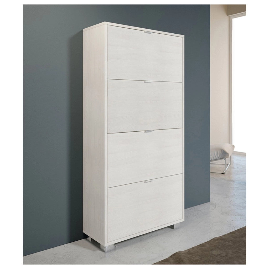 Scarpiera 4 ribalte in nobilitato - Olmo Bianco
