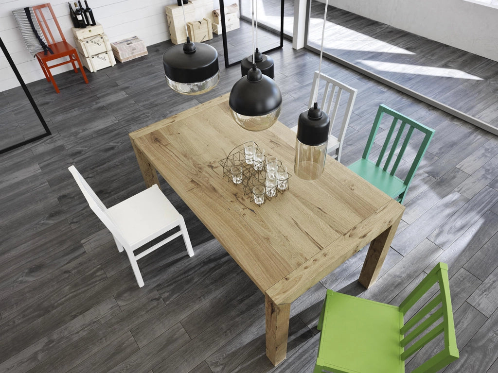 Tavolo Allungabile 160/240x90x76 cm in Rovere Impiallacciato Nevada Naturale