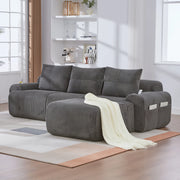 DIVANO modulare 3 posti 268x174x80 cm in corduroy grigio scuro