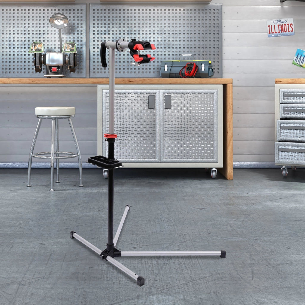 Cavalletto per Bicicletta Aggiustabile Girevole ¨C zephmum ¨C Nero 100x66x180 cm