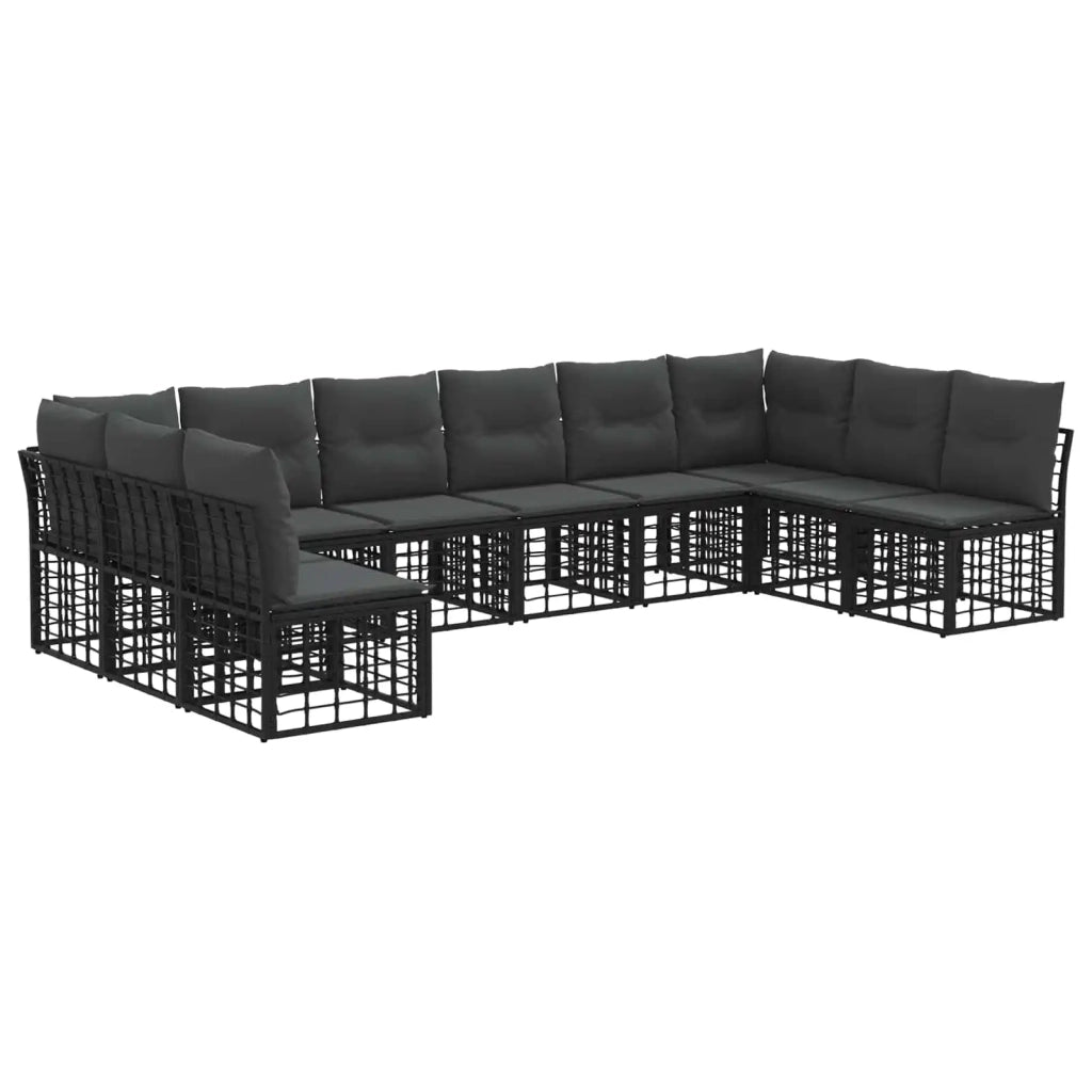 Set di divani da esterno Nero Poliestere 3437541