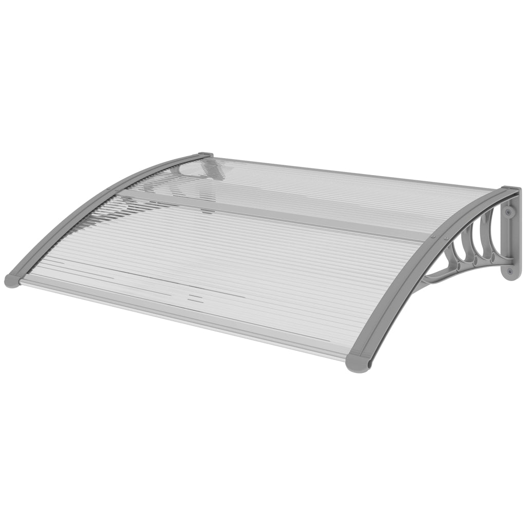 Tettoia in Policarbonato Anti-UV da Esterno per Porte e Finestre da 100x80 cm