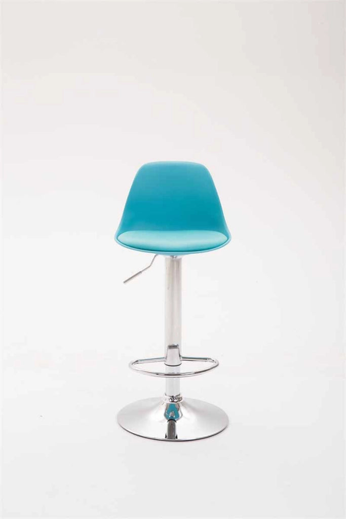 Sgabello di design KIEL in polipropilene e similpelle cromo,blu