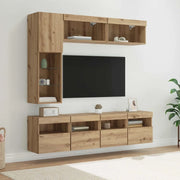 Mobile TV con led 7 pcs Rovere artigianale Legno multistrato