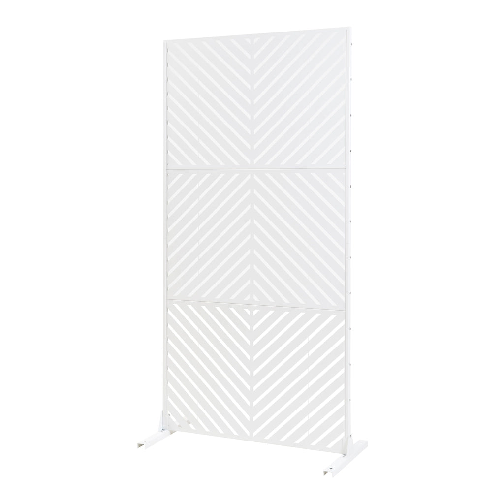 Pannello Divisorio Kekan Struttura Traforata in Acciaio 200 x 100 cm Bianco casa.pro