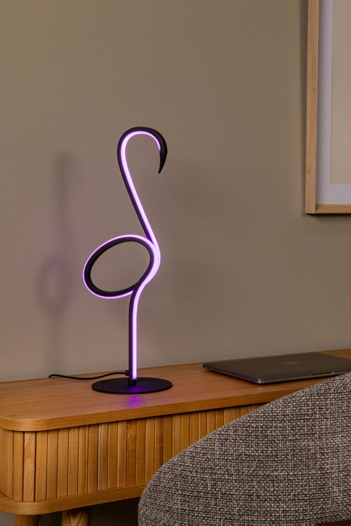 Lampada da tavolo LED RGB nera alluminio FLAMINGO Lucide