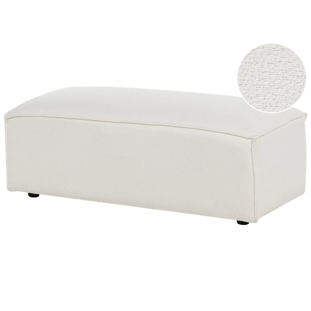 Poggiapiedi Ottomana pouf in stile minimalista Ottomana bianca con rivestimento in boucle
