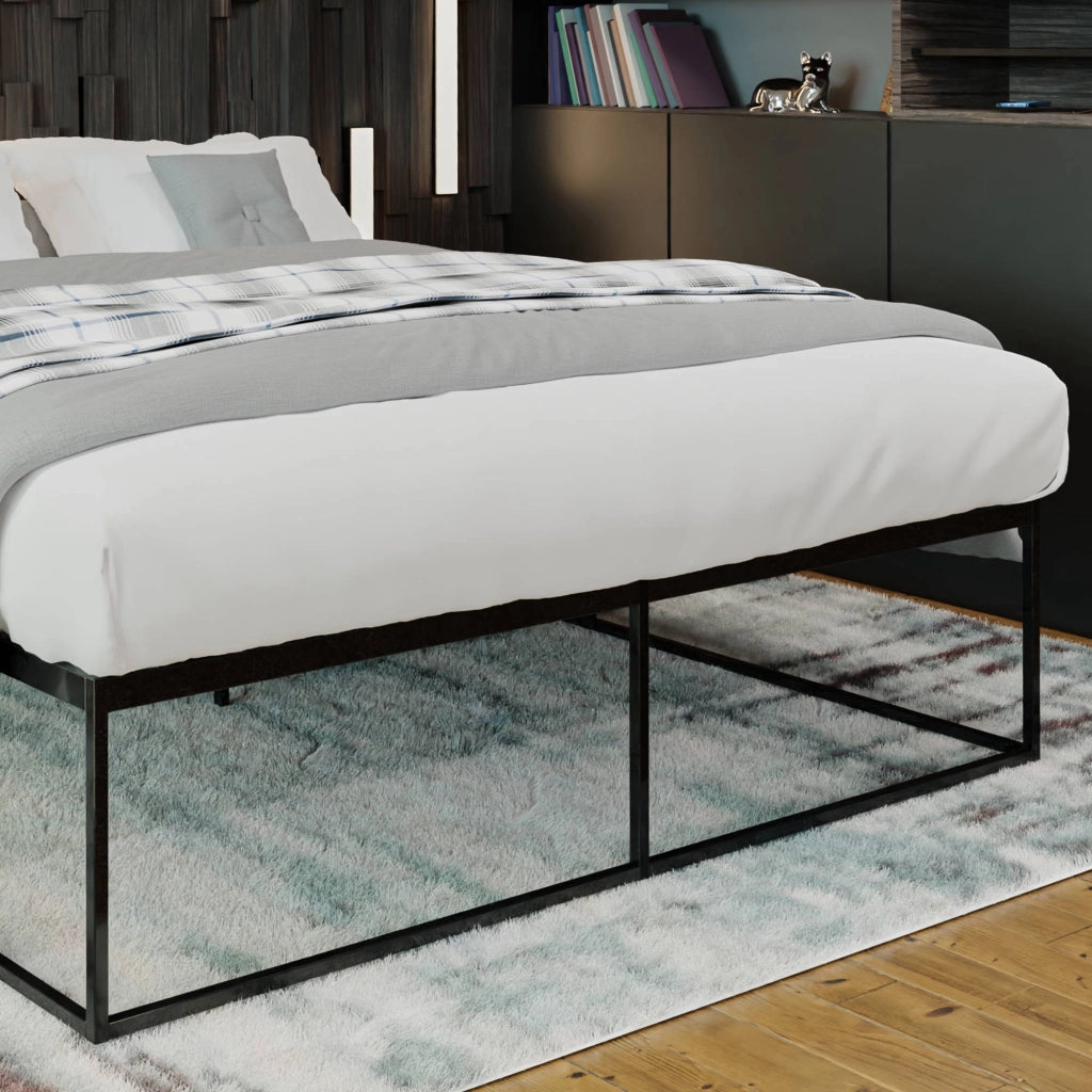Letto in metallo Scala nero,200x180x46 cm