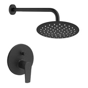 Set doccia con miscelatore Erika nero opaco braccio 35,5 cm e soffione 30 cm