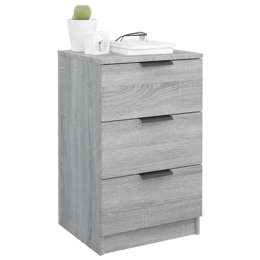 Set di 2 Comodini | Armadio da Notte | Mobiletto da notte Grigio Sonoma 40x36x65 cm