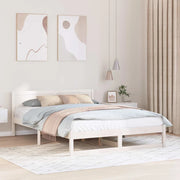 Struttura del letto Bianco 150 x 200 cm Pino massello 873269
