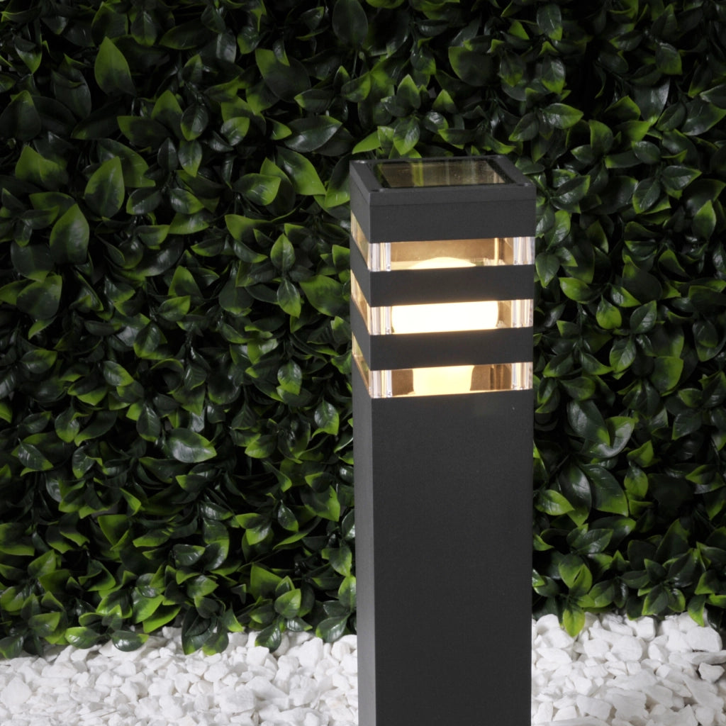Lampada esterno a paletto grafite 74cm E27 Polux Teksas