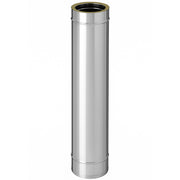 Elemento lineare doppia parete Ø 150/200 mm sp. 0,5 mm h. 1000 mm canna fumaria