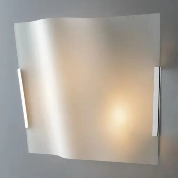 APPLIQUE DA PARETE IN VETRO SATINATO BIANCO 1XE27 ONDA FAN EUROPE