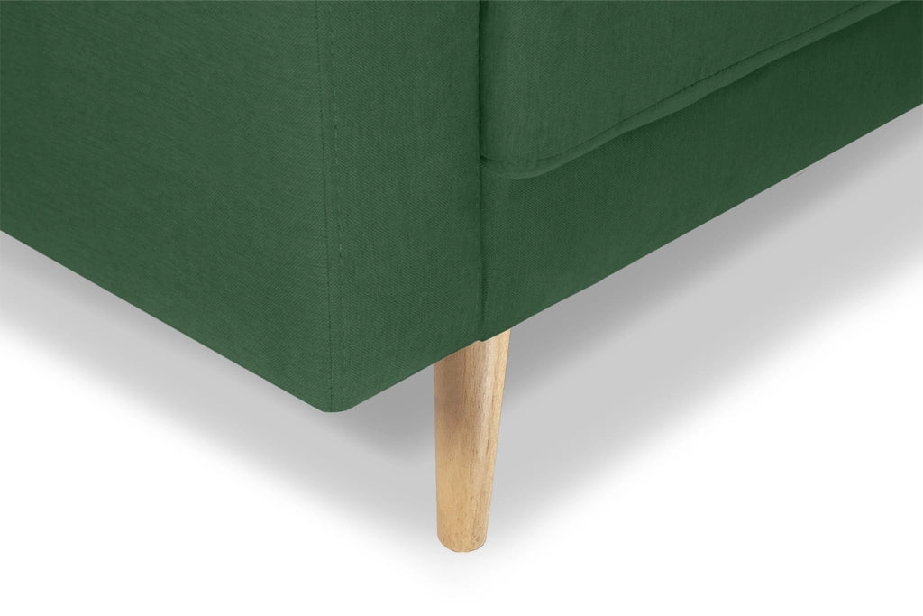 Divano 2 posti in tessuto vellutato verde abete piedi in legno - Chloe - DI2P-CH38FBC-PL