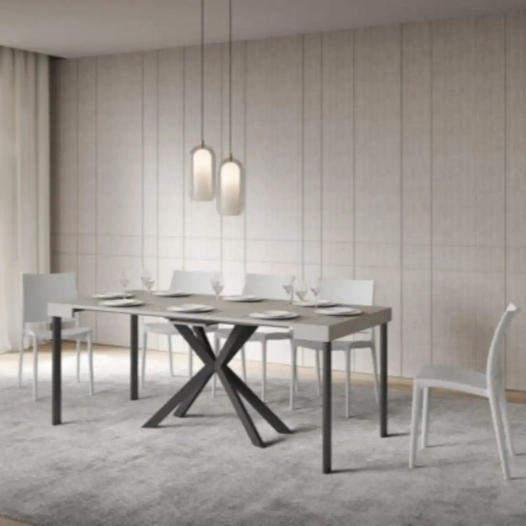 Consolle allungabile 90x40/196 cm Saki Small cashmere gambe antracite